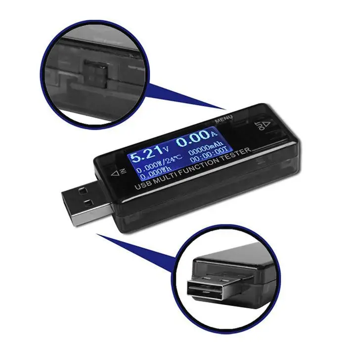 Цифровой USB тестер напряжения тока разрядка потока питания LCD перегрузки по току