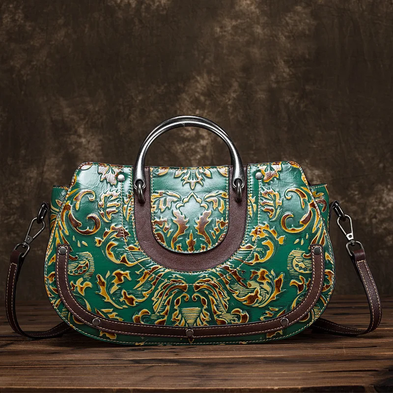 

2018 WOMEN'S BAGS FASHION RETRO TECHNOLOGY WOMEN'S HANDBAGS COWHIDE NEW LEATHER NEW EMBOSSED HANDBAGS WOMEN DESIGNER BAGS