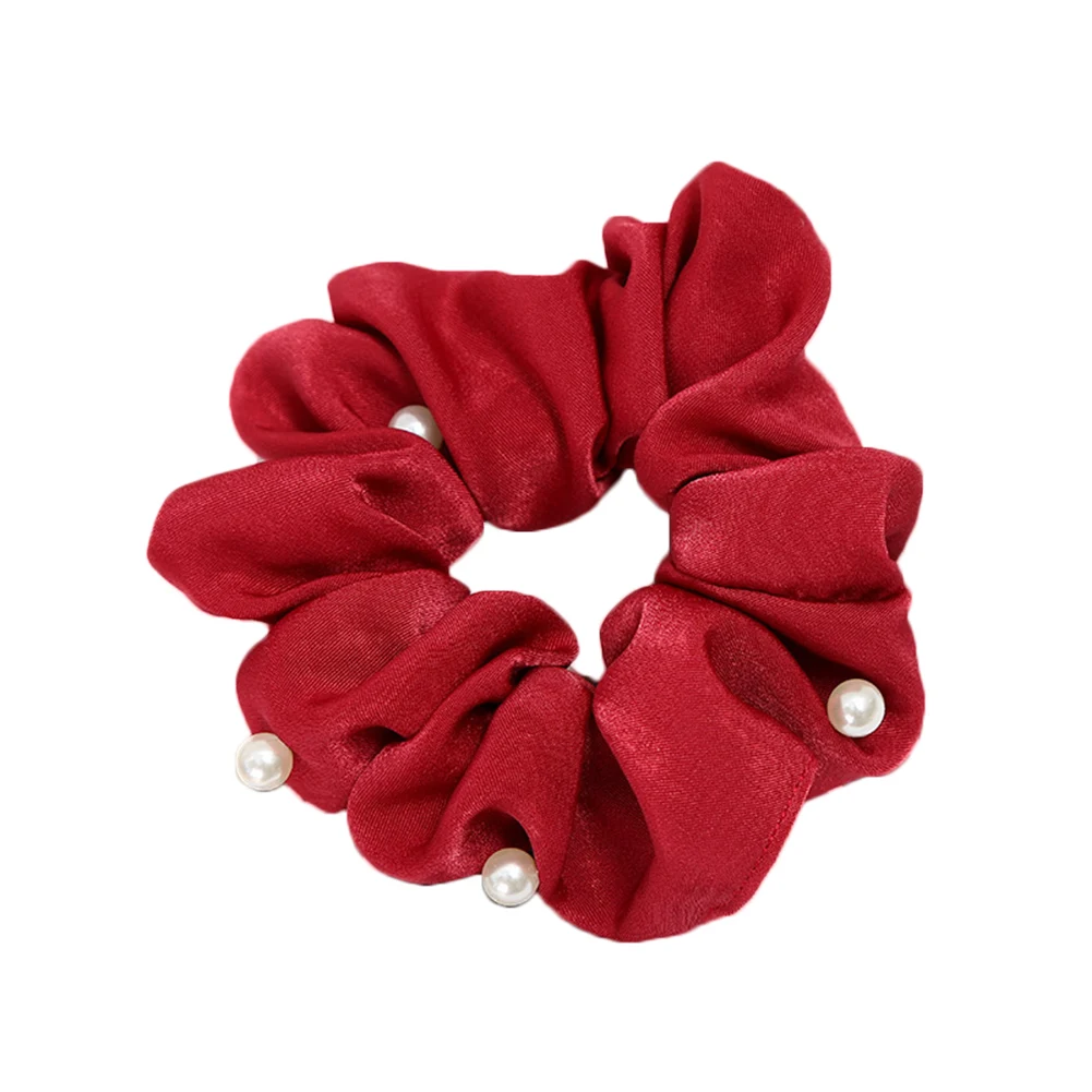 

YJSFG HOUSE Women Fashion Hairbands Hair Scrunchies Bun Ring Elastic Bobble Dance Pearl Rubber Band Girls Headwear Hairbands