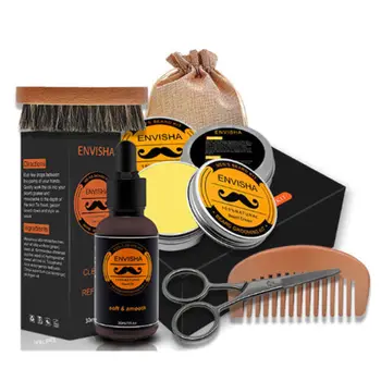 

Beard Care Kit Balm Oil Moustache Cream Balm Beard Comb Conditioner for Groomed Beard Growth