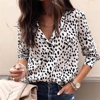 

Women Shirts Womens Leopard Print Tops And Blouses Ladies Tops Casual Female Shirts Leopard Print Shirt Women Long Sleeve Shirt