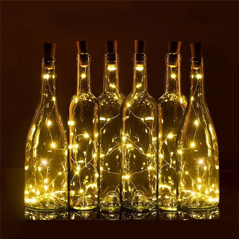 

CLAITE 2M 20LED 3 Modes Sliver Wire Bottle String Light Battery Powered Glass Wine Cork Lamp For Christmas Wedding Holiday