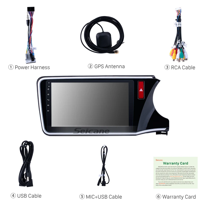 Best Seicane Touchscreen GPS Car Radio For 2014 2015 2016 2017 HONDA CITY Android 8.1/8.0 10.1" 1Din Wifi Multimedia Player 3