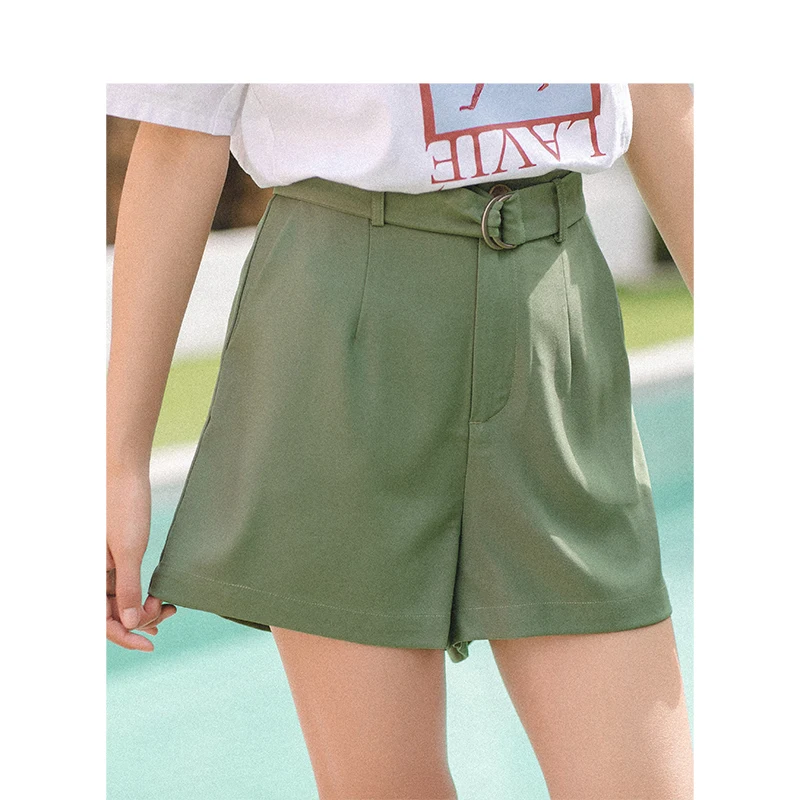 INMAN Лето Новое поступление тонкие корейские повседневные все совпадают с поясом ретро А-силуэта женские короткие брюки