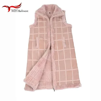 

Autumn winter womens tops warm leather coat women vest new fashion sheepskin sweater vest ladies long vest real sheep shearing