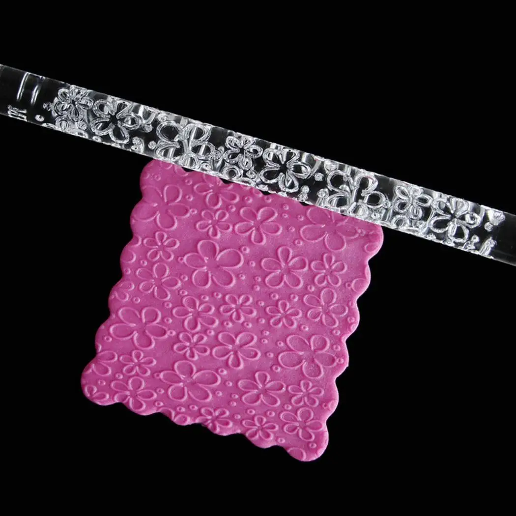 

Hot Sale Rolling durable Transparent reuseable Pastry Kitchen Tool Made acrylic is Pin and Acrylic Embossing of Fondant Bake