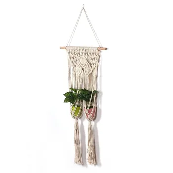 

Hot Sale Hanging basket Plant Hanger Hanging basket Vintage Cotton Linen Flowerpot living room Garden balcony decoration Tools