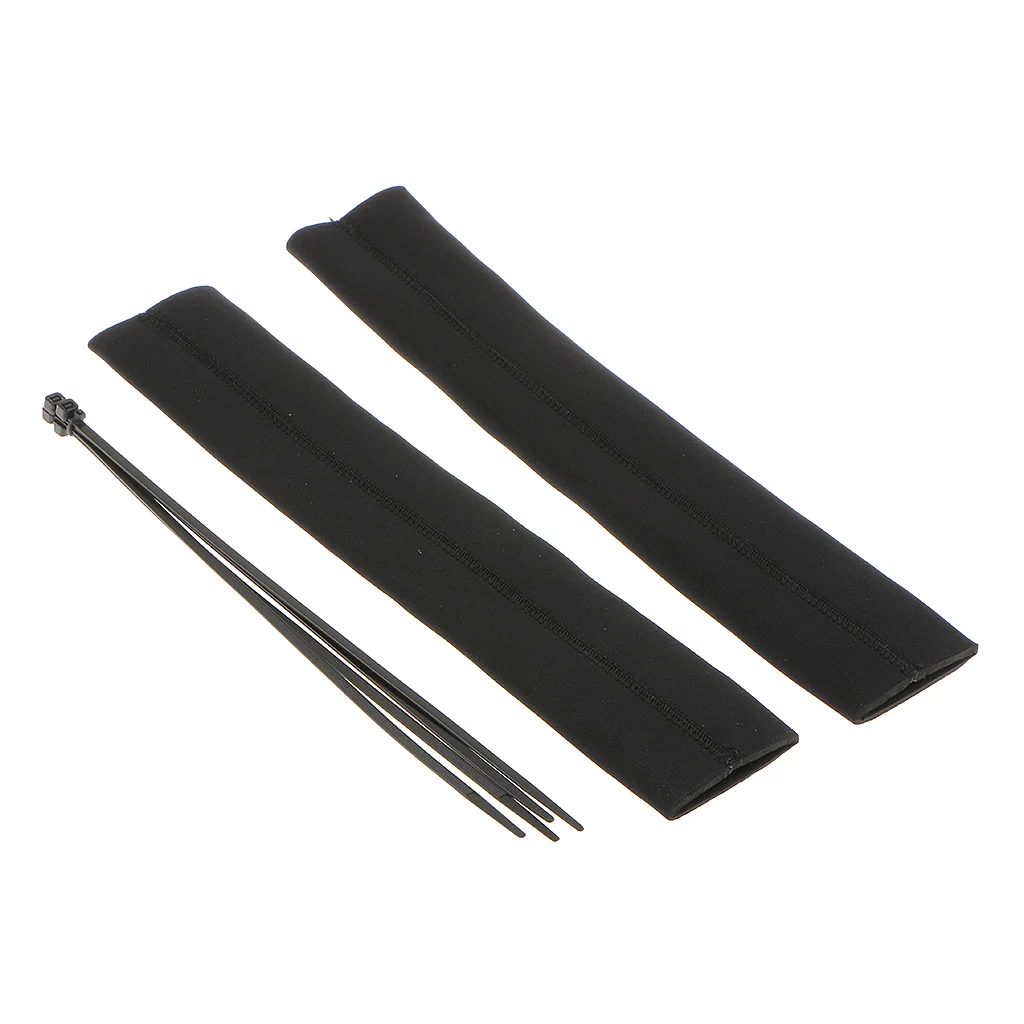 

Pair Black Neoprene Motorcycle Fork Gaiter Boot Seal Socks Covers Protector Durable cable ties for extra security