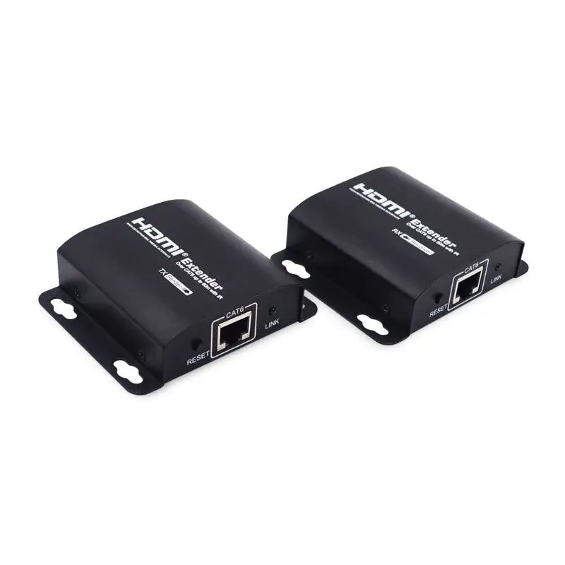 

HDMI Extender 60m HDMI Repeater with IR Remote 1080P HDMI Ethernet Network Extender over Single RJ45 Cat6 Cat7 Cables EU Plug
