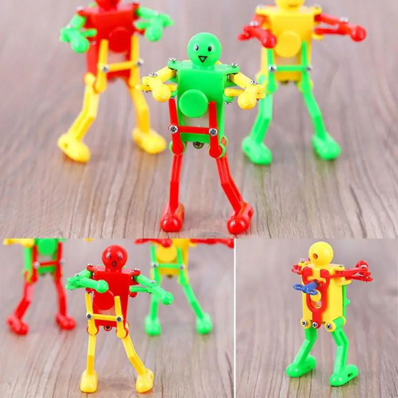 Hot Selling New Classic Funny Wind Up Toys Children Kids Plastic Clockwork Spring Dancing Robot Toy Gifts Random Color