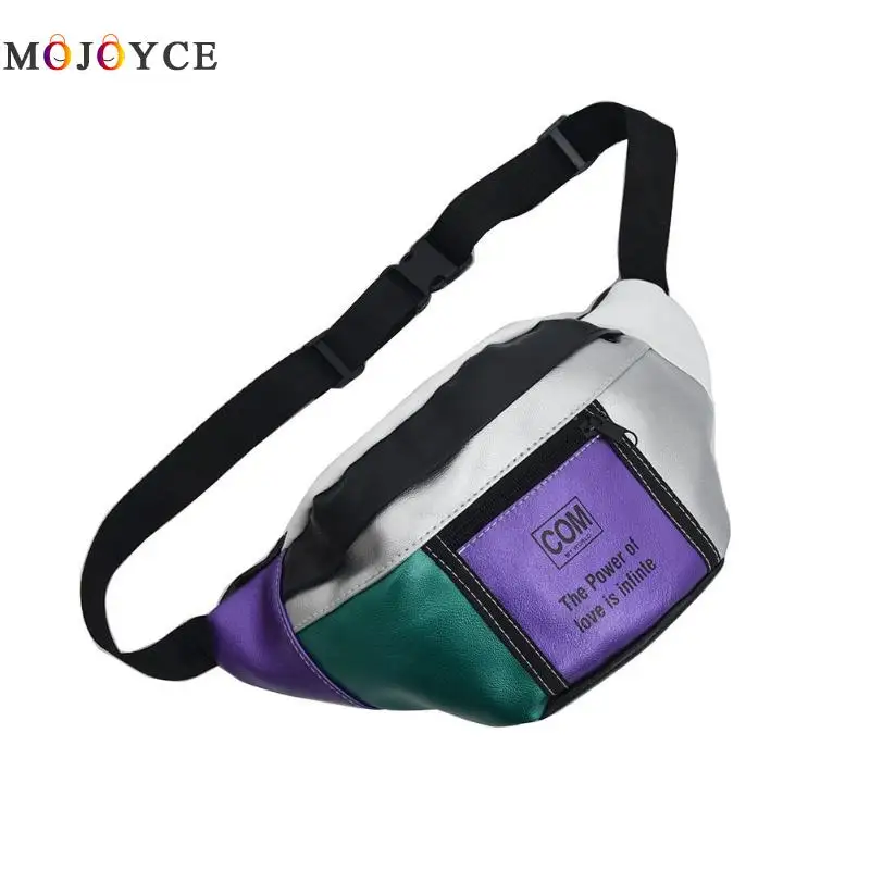 

Splicing Color Patchwork Unisex Waist Bag New Fashion Large Capacity Fanny Pack Female Belt Bag
