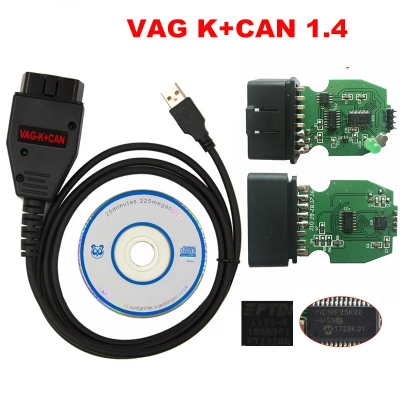Прямая поставка для чипа Vag K + can Commander 1 4 Pic18f25k80 Ftdi Ft232rq Au di/v w/sko da/seat line Commander|Кабели и