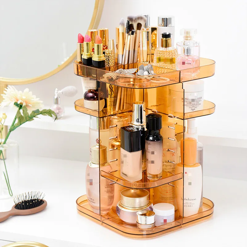 

360 Rotating Cosmetic Storage Makeup Organizer Large Capacity Skin Care Products Brush Lipstick Display Stand Holder Rack