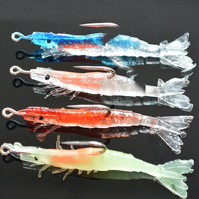 

1 Pza 6,5 CM Camarón Pesca cebo con anzuelo cebo Gamba artificial Pesca aparejos
