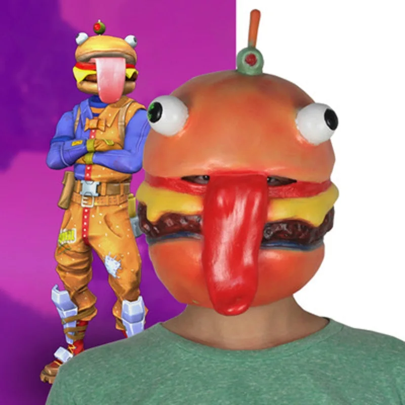 

Game Battle Royale Beef Boss Mask Cosplay Durr Burger Masks Adult Latex Full Face Helmet Halloween Party Props Dropshipping