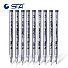 9 шт./лот STA кисти на водной основе маркеры разных размеров пигментный лайнер треугольные карандаши для художественные канцелярские принадлежности