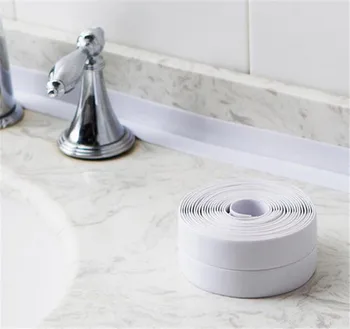 

Hot 100pcs Self Adhesive Kitchen Ceramic Sticker Waterproof Anti-moisture PVC Sticker Bathroom Wall Corner Line Sink Stickers 3.