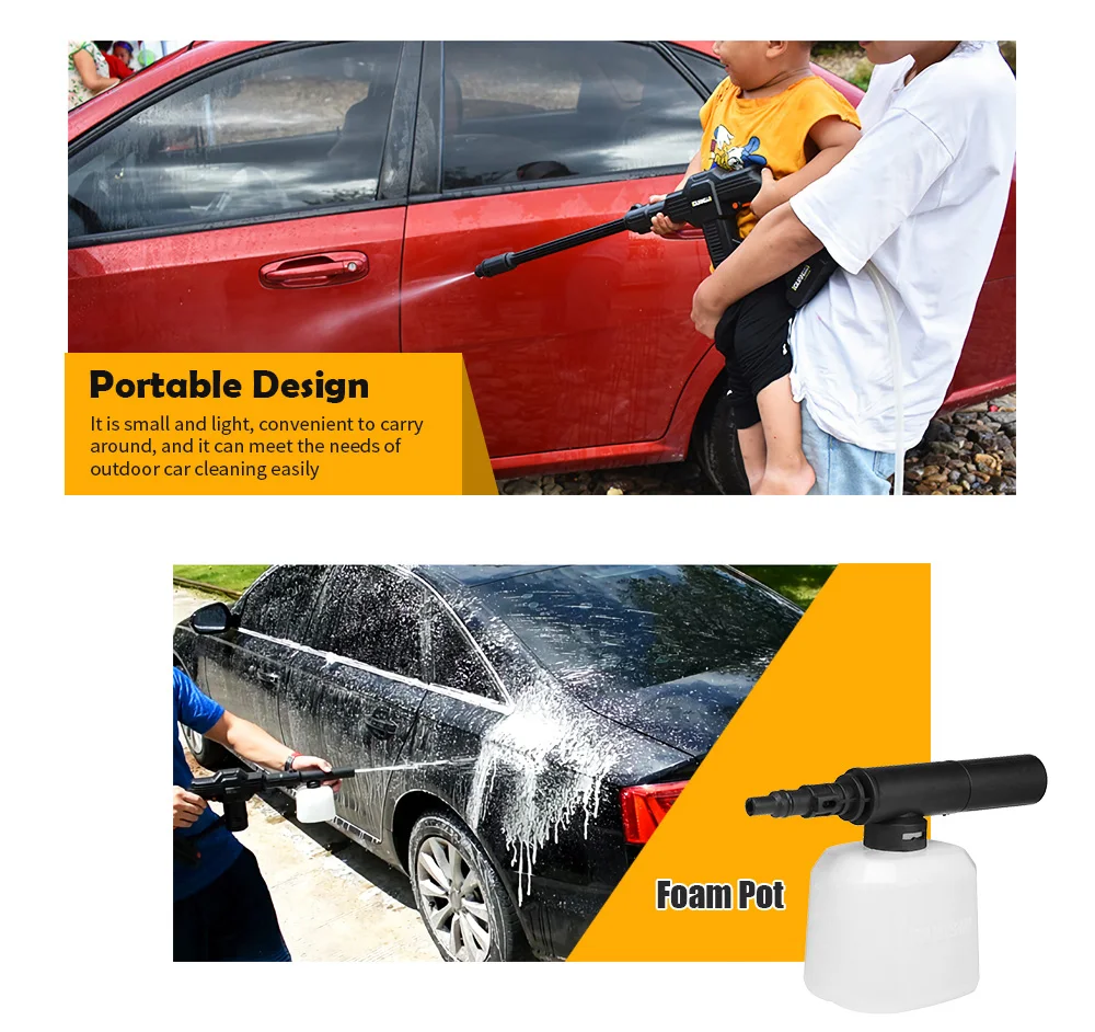 

12V Wireless Electric Car Washer 0.9MPa High Pressure Automobiles Foam Gun With Adjustable Nozzle For Motorcycle Car Accessories