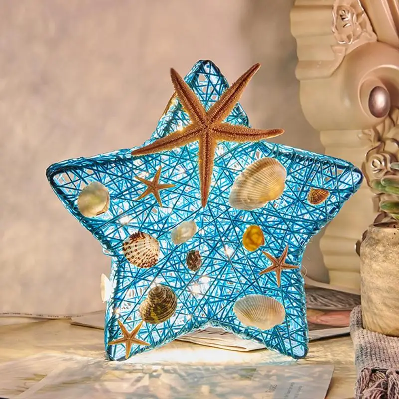 

Creative Sea Star Shape Desk Lamp Rattan USB LED Lamp Home Bedroom Table Night Light Romantic Decoration Table Lighting