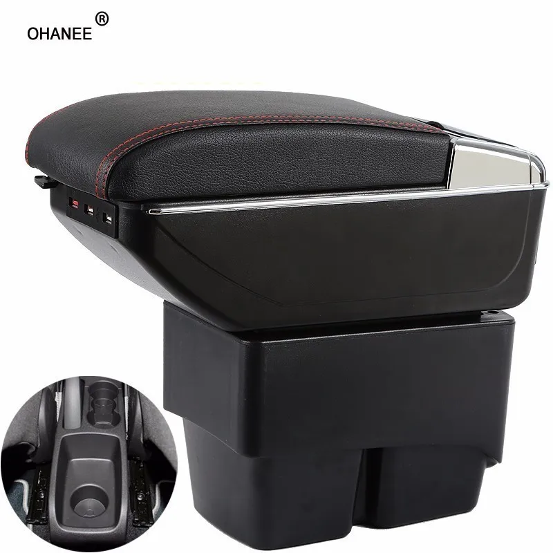 

Center Centre Console Storage Box case For Ford Fiesta 2009-2017 Arm Rest Armrest with usb 2010 2011 2012 2013 2014 2015 2016