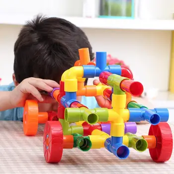 

72pcs/ Set Plastic Brick Toy DIY Pipe-shaped Building Blocks for Kid Child Learning Intelligent Toys Designer Creative Bricks