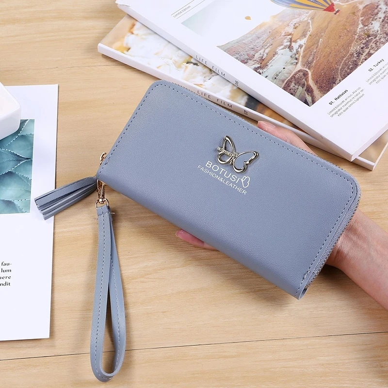 

Butterfly Wallet Ladies Long Zipper Clutch Bag Women's Europe And America Single Pull Wallet Large Capacity Wallet