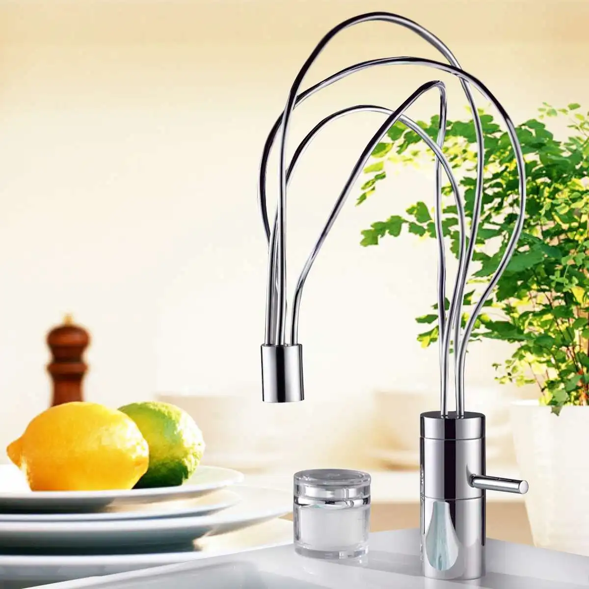 

Unusual Design Twist Bathroom Kitchen Faucet Single Handle Basin Sink Mixer Tap Spout Basin Sink Tap Stream Spout