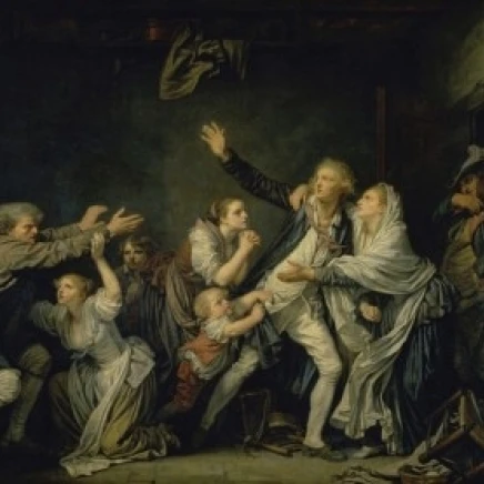 Проклятие отца или неблагодарный сын Жан Батист грёз (1725-1805/French) Musee du Louvre Paris (18x24) |