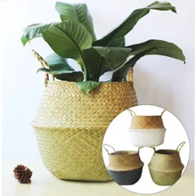 Бытовые водоросли Плетеный горшок для хранения садовая Цветочная ваза подвесная корзина+ корзина для цветов