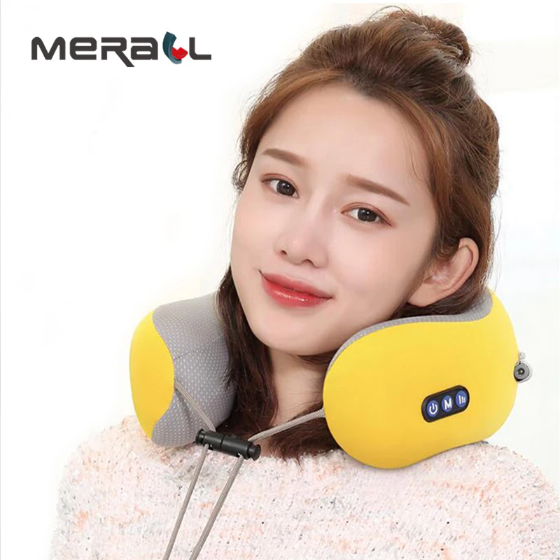 Electric Neck Massager U-shaped Pillow Cervical Vertebra Care Relief Fatigue Vibration Neck Relax Cushion Acupuncture Therapy