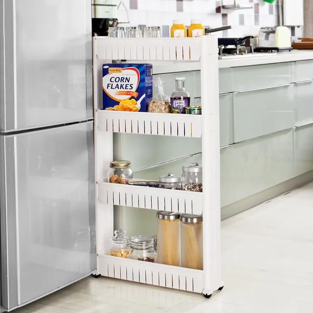 Special Price SoBuy FRG42-W,4 Tiers White Kitchen Cabinet Storage Cupboard with Casters, Slide Out Storage Rack Special Price SoBuy FRG42-W,4 Tiers White Kitchen Cabinet Storage Cupboard with Casters, Slide Out Storage Rack