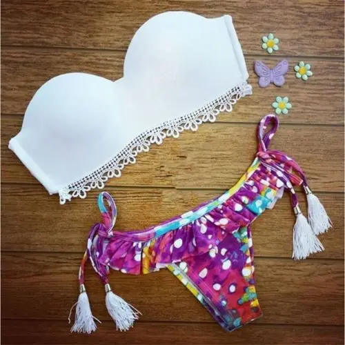 

Bikini 2019 New Womens Bikini Sets Sexy Bra Floral Swimsuit Push-up Swimwear Summer Beach Suit