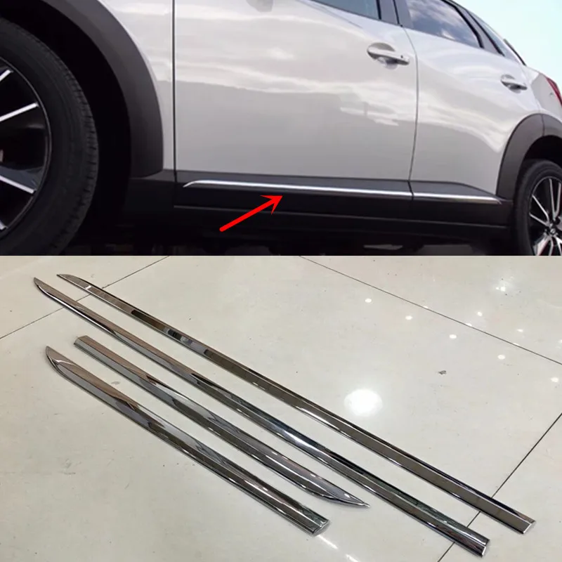 

ABS Chrome Molding Door Body Strips For Mazda CX-3 2016 2017 Accessories Trim Covers Car styling
