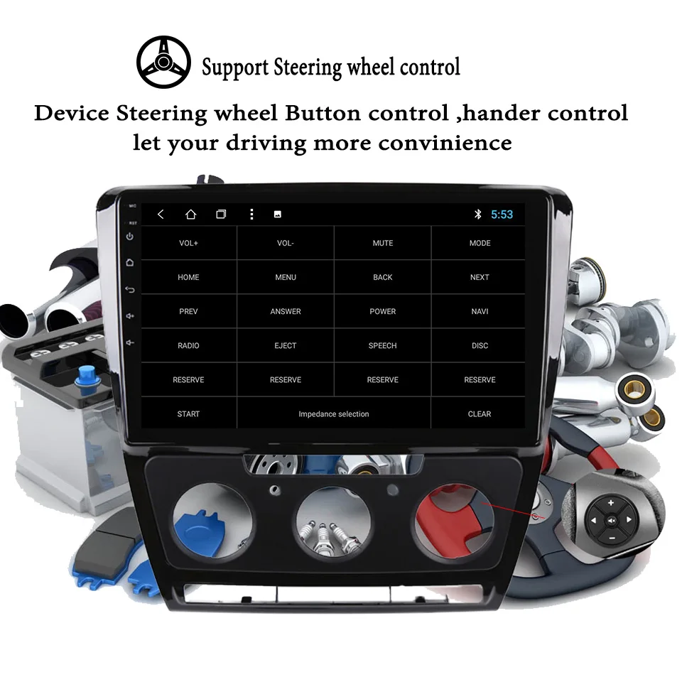 Flash Deal 1024*600 2Din Android 9.1 4GB RAM Car DVD For 2007-2014 VW Volkswagen SKODA Octavia auto radio Video with google play Carplay 3