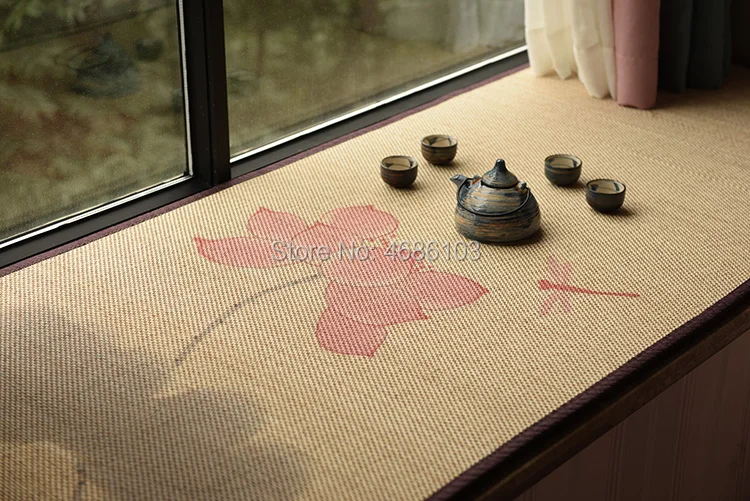 50x150 см пасторальный Лотос ковры для гостиной бамбуковые ковры татами японский бамбуковый ковер подоконник коврики