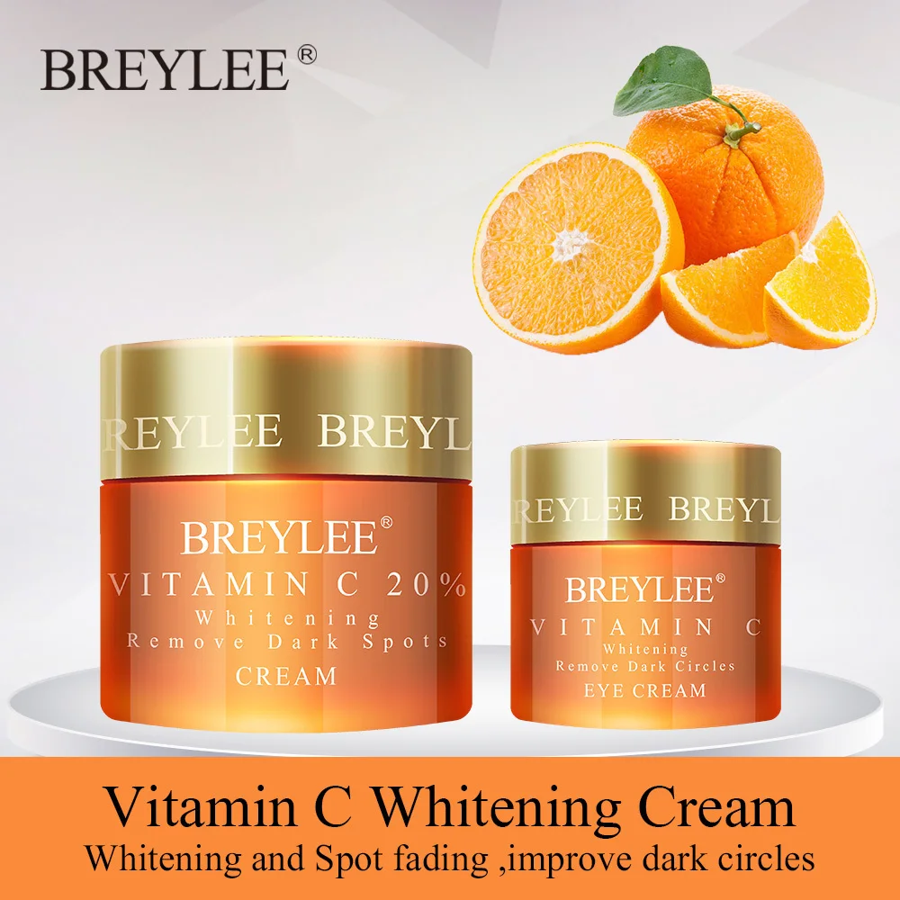 

Breylee Vitamin C Whitening Face Cream And Eyes Cream Sets Remove Dark Circles Fade Freckles Spots Whiten Facial Eye Skin Care