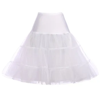 

White Skater Skirt Ployester Ruffle Tutu Petticoat Skirts Ball Gown Crinoline Vintage Rockabilly Swing Underskirt Skirts