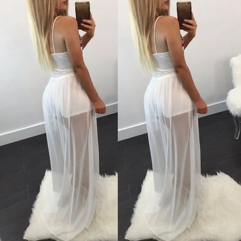 white sheer dress overlay