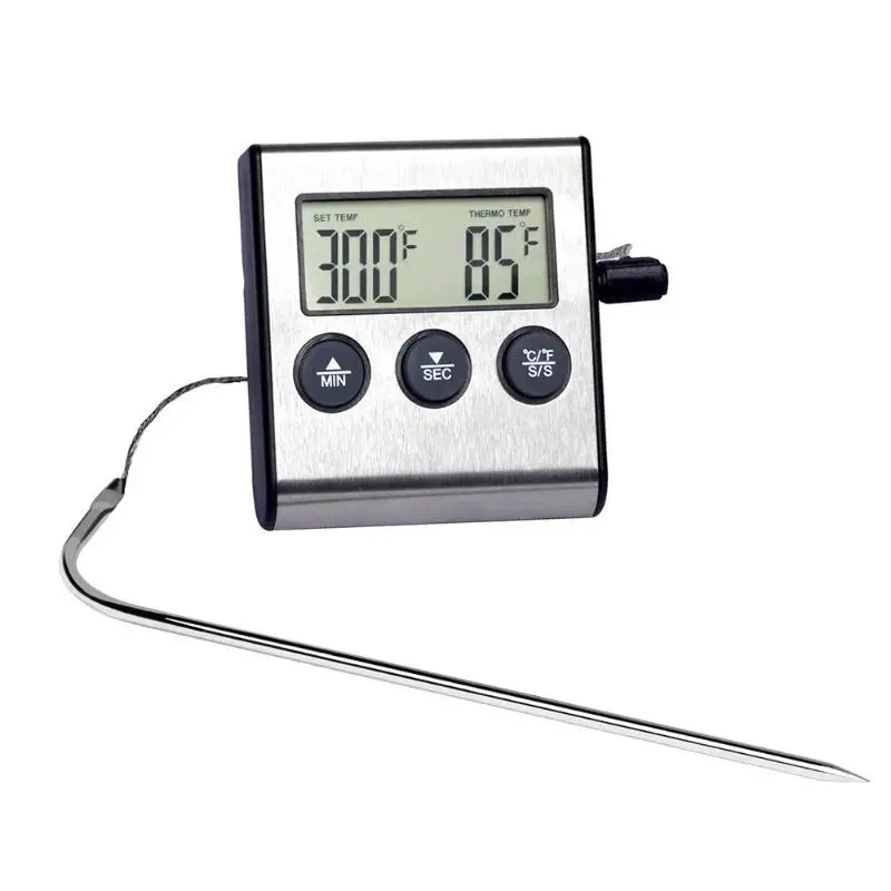 Цифровой термометр для плиты Кухонный Термометр Шашлык Из мяса Зонд термометр с таймером температуры воды молока кухонные инструменты для приготовления пищи