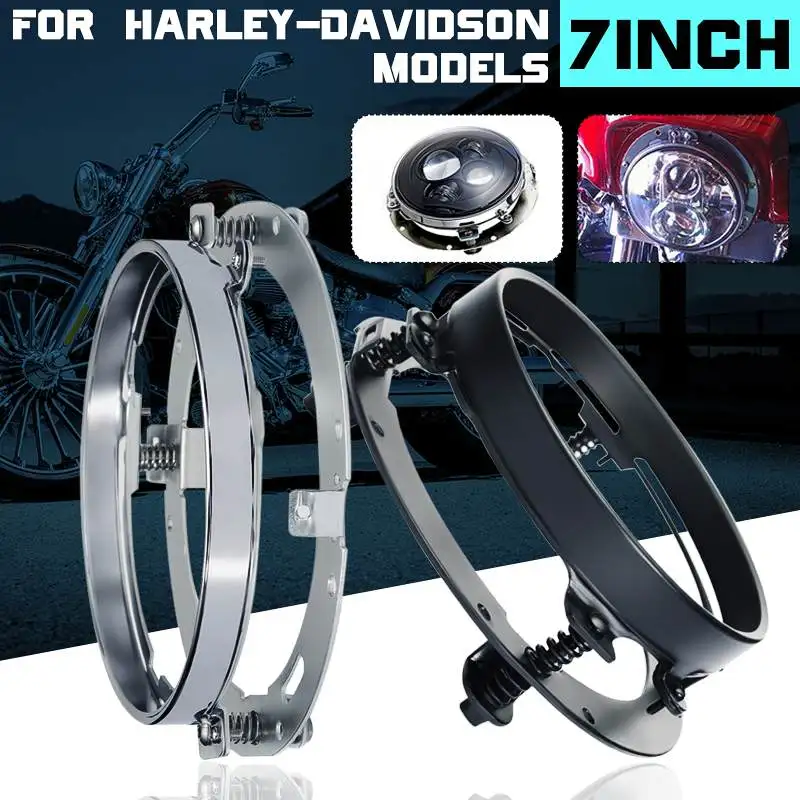 7 Round LED Headlight Mounting Ring Mounting Bracket Headlight Accessories For Harley Davidson Dyna For Road