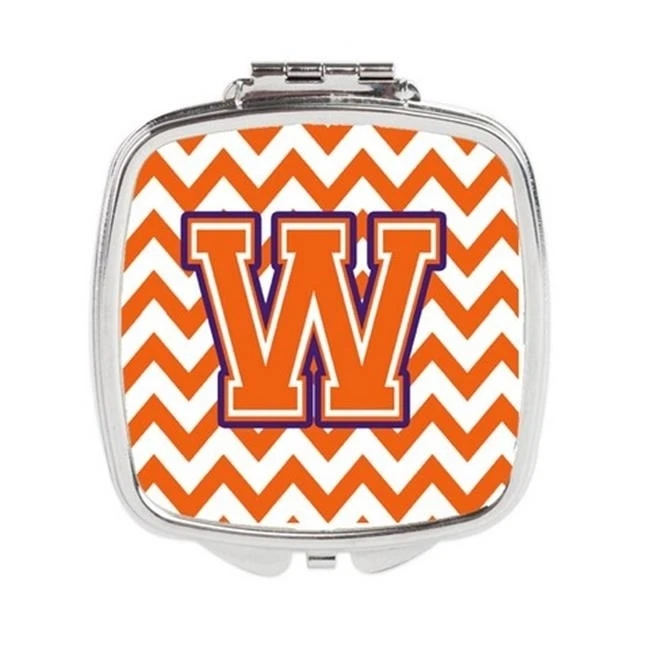 Carolines Treasures CJ1062-WSCM Letter W Chevron Orange & Regalia Compact Mirror | Красота и здоровье