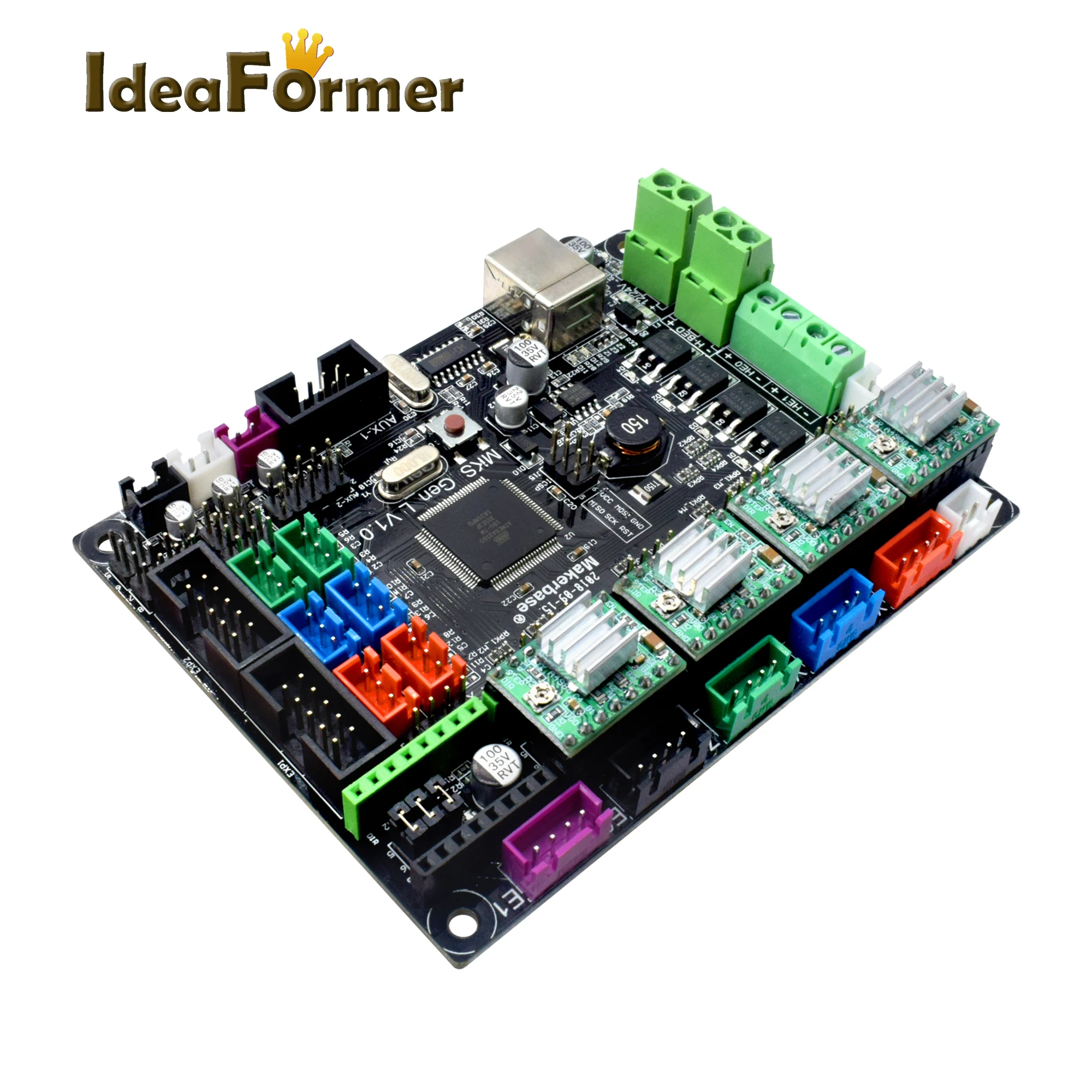 Запчасти для 3D принтера MKS Gen V1.0 плата управления Mega 2560 RepRap Ramps1.4 + 4 шт.