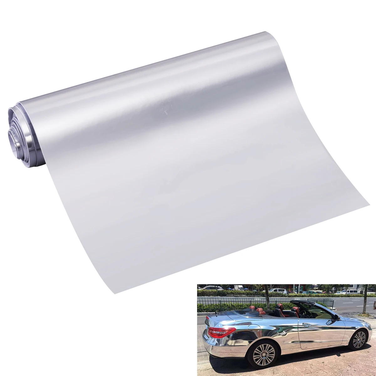 

12 X 60 Inch Car Reflective Vinyl Film Wrap Stickers Satin Electroplating Sheet Sticker Air Release Adhesive Car Styling