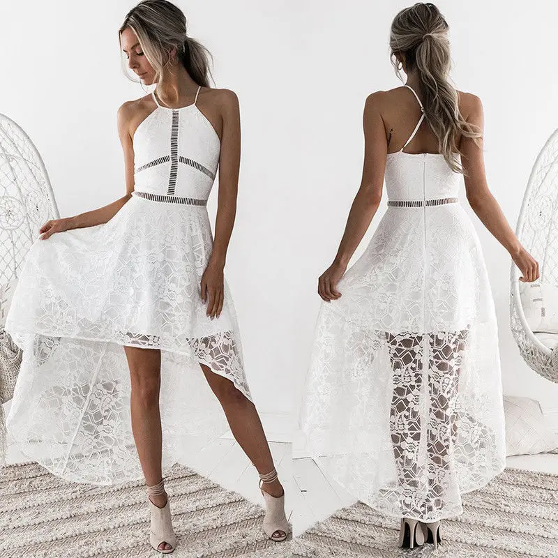 

2 Colour Sexy Women Dress Spaghetti strap Floral Lace Formal Prom Vintage Evening Party Night Dress Sleeveless Short Dress