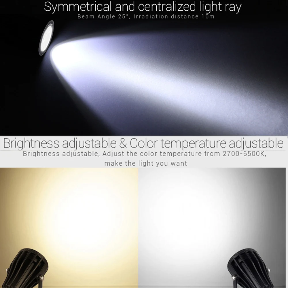 Умные светодиодные садовые лампы FUTC04 6 Вт RGB + CCT освещение IP66 переменный ток 100 В ~