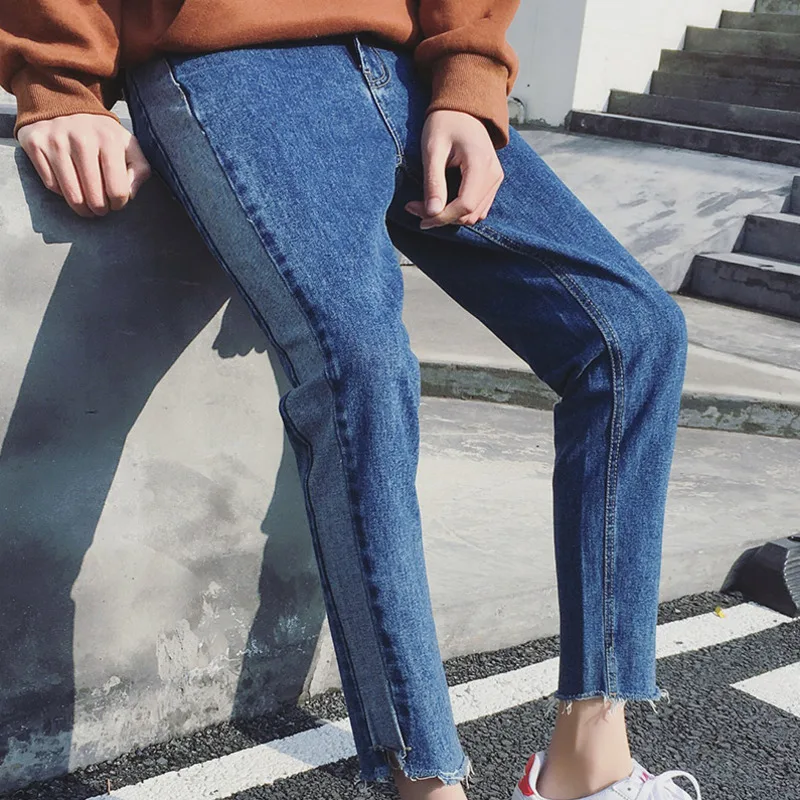 Summer Jeans Men Slim Fashion Washed Solid Color Casual Denim Pants Man Trend Wild Streetwear Hip Hop Trousers Male Clothes