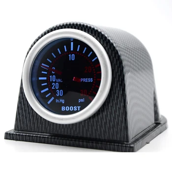 

Universal 2" 52mm 7 colors LED Smoke Face Car Auto Bar Turbo Boost Gauge Meter With Sensor and Holder Cup Lens ABS Accessories