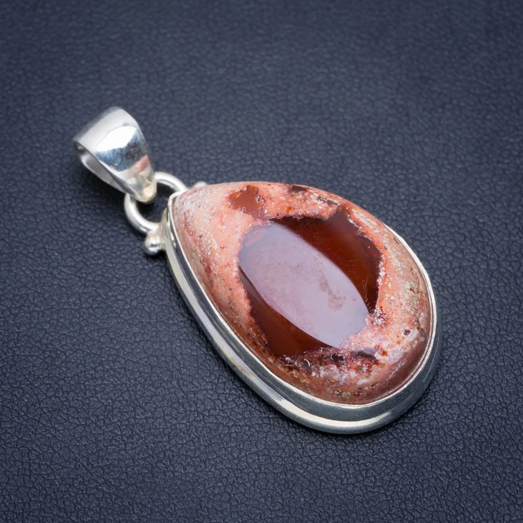 

Natural Mexican Opal Handmade Unique 925 Sterling Silver Pendant 1.5" A1572