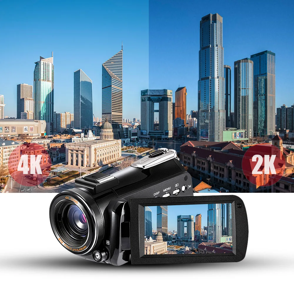 Цифровая видеокамера ORDRO AC3 4K 3 1 &quot24 МП с 2 перезаряжаемыми батареями + 0 39x