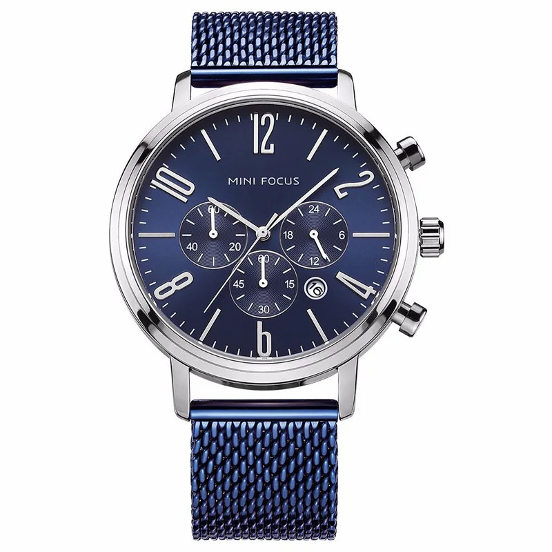 

MINI FOCUS Men's Watch Alloy Quartz Watch Leisure Sports Calendar Waterproof Metal Mesh With Stainless Steel Buckle